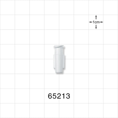 Female Luer Lock, Tubing Port, White - 0.145 inch - 0.156 inch ID/0.206 inch OD (3.68 mm - 3.96 mm/5.23 mm) - 65213