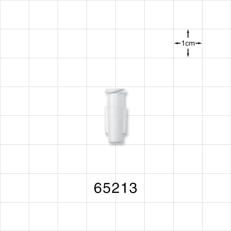 Female Luer Lock, Tubing Port, White - 0.145 inch - 0.156 inch ID/0.206 inch OD (3.68 mm - 3.96 mm/5.23 mm) - 65213
