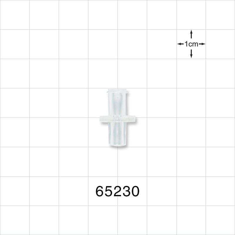 Female Luer Lock, Tubing Port, Clear - 0.125 inch ID/0.237 OD (3.18 mm/6.02 mm) - 65230
