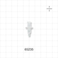 Female Luer Lock, Tubing Port, Clear - Fits 0.118 inch ID/0.161 inch OD Tubing (3 mm/4.09 mm) - 65235