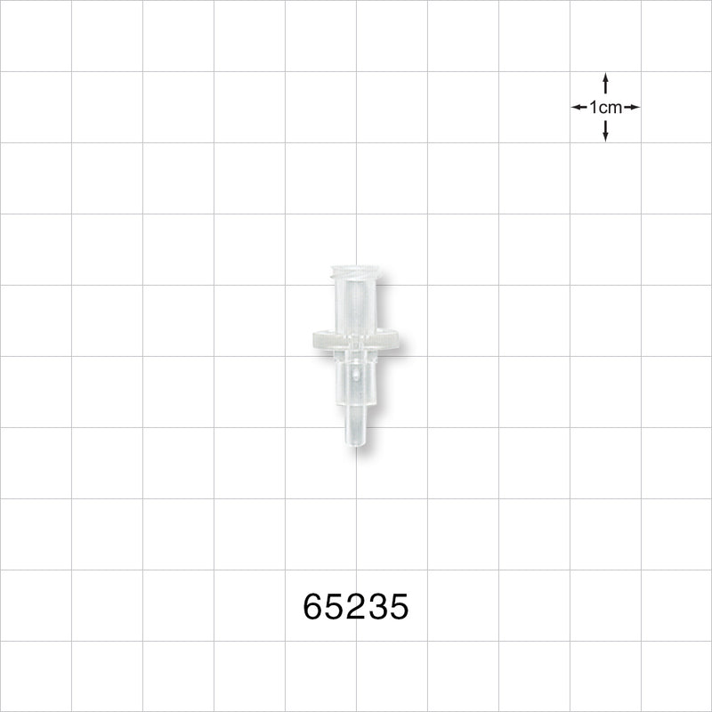 Female Luer Lock, Tubing Port, Clear - Fits 0.118 inch ID/0.161 inch OD Tubing (3 mm/4.09 mm) - 65235