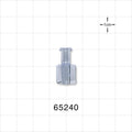 Female Luer Lock, Tubing Port, Clear - 0.112 inch - 0.106 inch ID (2.84 mm - 2.69 mm) - 65240