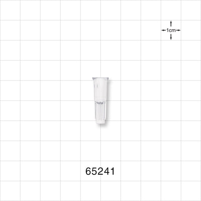 Female Luer Lock, Tubing Port, Clear - 0.097 inch - 0.088 inch ID (2.46 mm - 2.24 mm) - 65241
