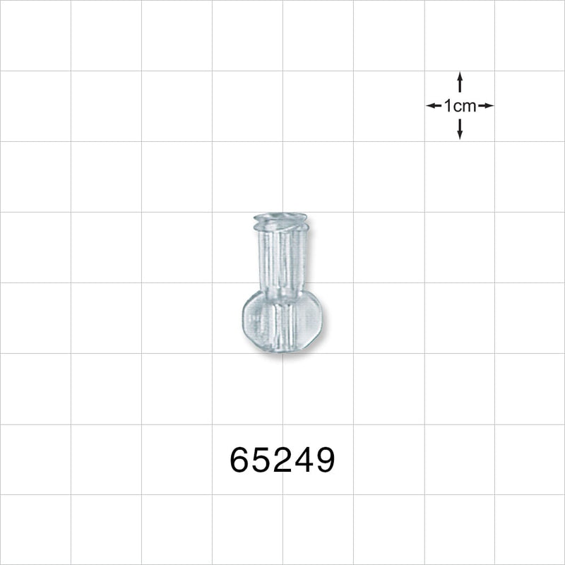 Female Luer Lock, Tubing Port, Clear - 0.079 inch - 0.074 inch ID (2.01 mm - 1.88 mm) - 65249