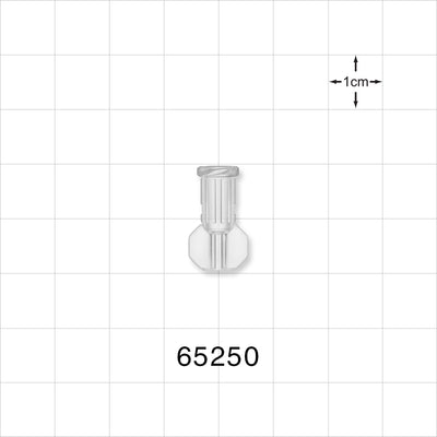 Female Luer Lock, Tubing Port, Clear - 0.096 inch - 0.089 inch ID (2.44 mm - 2.26 mm) - 65250