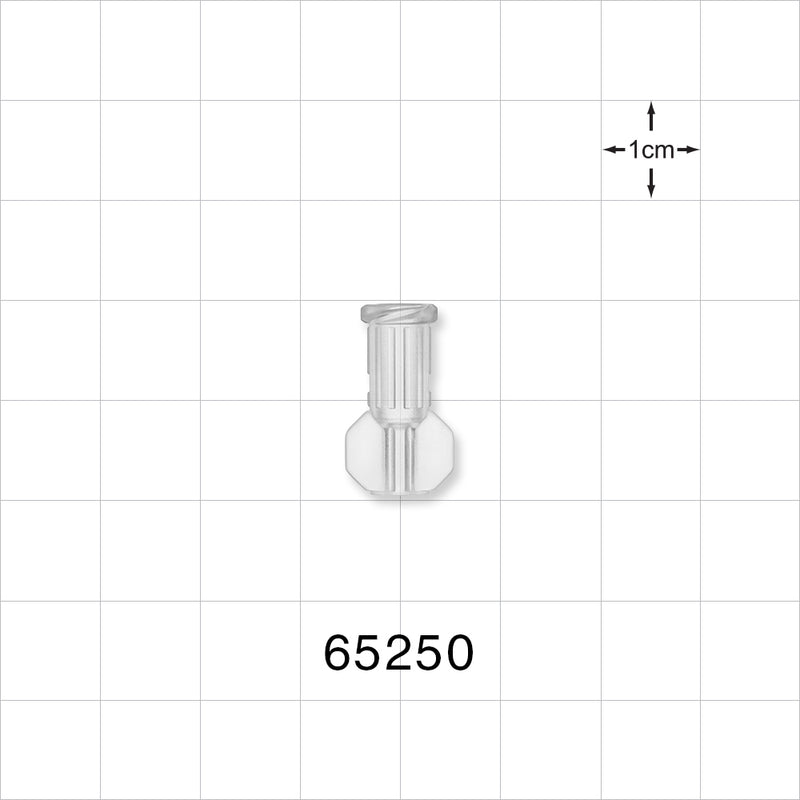 Female Luer Lock, Tubing Port, Clear - 0.096 inch - 0.089 inch ID (2.44 mm - 2.26 mm) - 65250