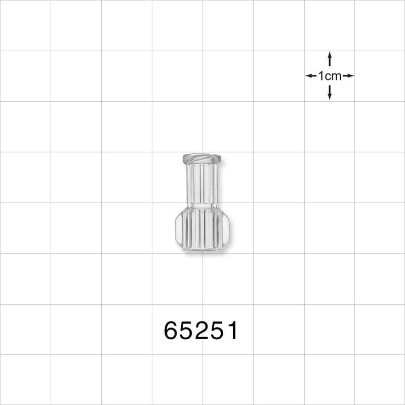 Female Luer Lock, Tubing Port, Clear - 0.209 inch - 0.197 inch ID (5.31 mm - 5 mm) - 65251