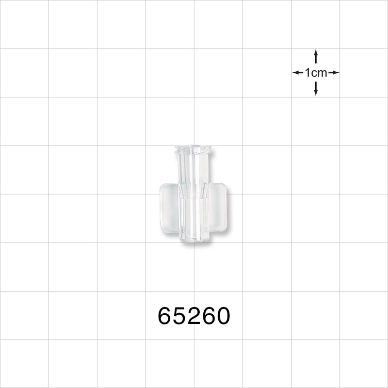 Female Luer Lock, Tubing Port, Clear - 0.164 inch - 0.158 inch ID (4.17 mm - 4.01 mm) - 65260