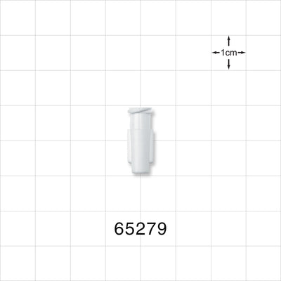 Female Luer Lock, Tubing Port, White - 0.156 inch - 0.143 inch ID (3.96 mm - 3.63 mm); 0.095 inch Thru Hole (2.41 mm) - 65279
