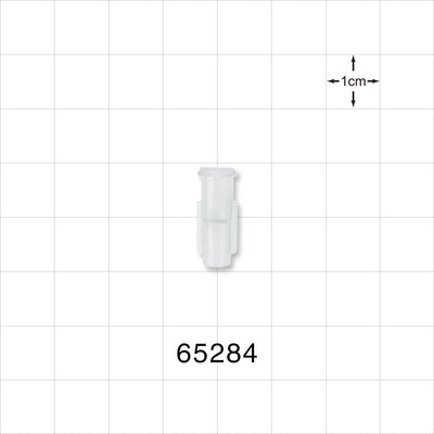 Female Luer Lock, Tubing Port, Clear - 0.156 inch - 0.143 inch ID (3.96 mm - 3.63 mm); 0.105 inch Thru Hole (2.67 mm) - 65284
