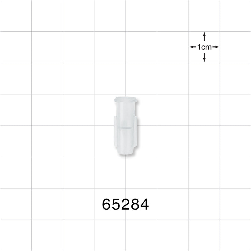 Female Luer Lock, Tubing Port, Clear - 0.156 inch - 0.143 inch ID (3.96 mm - 3.63 mm); 0.105 inch Thru Hole (2.67 mm) - 65284