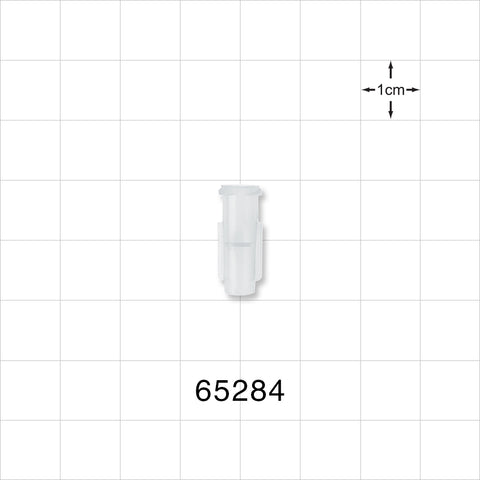 Female Luer Lock, Tubing Port, Clear - 0.156 inch - 0.143 inch ID (3.96 mm - 3.63 mm); 0.105 inch Thru Hole (2.67 mm) - 65284