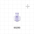Female Luer Lock, Tubing Port, Clear - 0.124 inch ID Tubing Pocket Fit (3.15 mm) - 65290