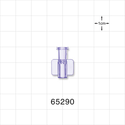 Female Luer Lock, Tubing Port, Clear - 0.124 inch ID Tubing Pocket Fit (3.15 mm) - 65290