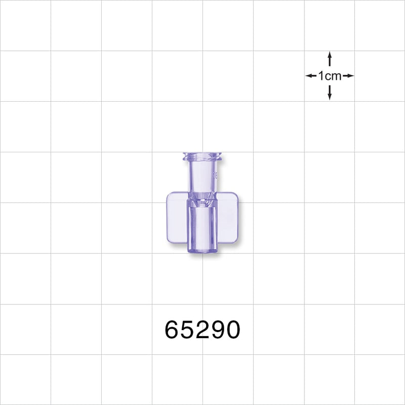 Female Luer Lock, Tubing Port, Clear - 0.124 inch ID Tubing Pocket Fit (3.15 mm) - 65290