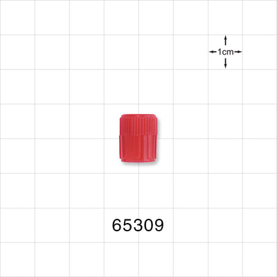 Male Luer Cap, Non-Vented w/Recessed Stem, Red -  - 65309