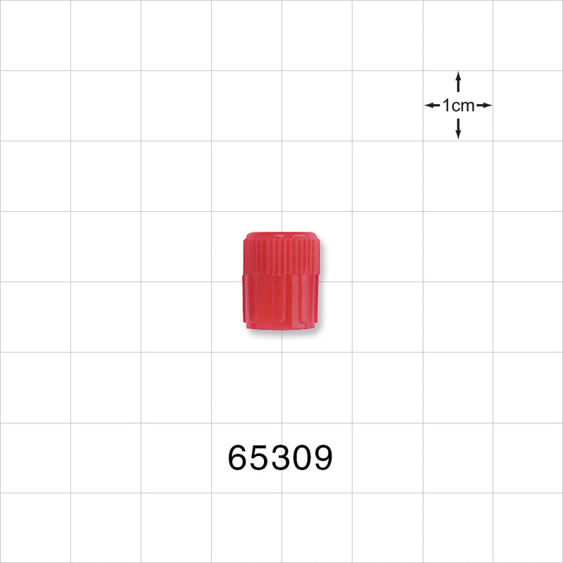 Male Luer Cap, Non-Vented w/Recessed Stem, Red -  - 65309