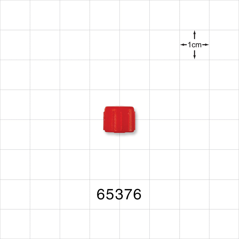Male Luer Cap, Non-Vented w/Recessed Stem, Red -  - 65376