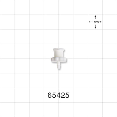 Female Luer Lock, Barbed, White - Fits 1/16 inch ID Tubing (0.063 inch, 1.59 mm) - 65425