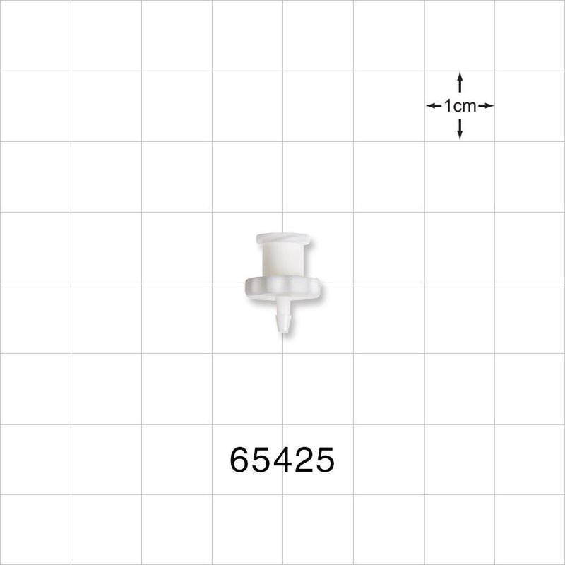Female Luer Lock, Barbed, White - Fits 1/16 inch ID Tubing (0.063 inch, 1.59 mm) - 65425