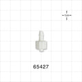 Male Luer Lock, Barbed, White - Fits 1/8 inch ID Tubing (0.125 inch, 3.18 mm) - 65427