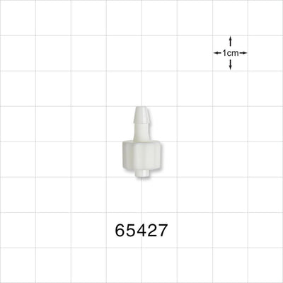 Male Luer Lock, Barbed, White - Fits 1/8 inch ID Tubing (0.125 inch, 3.18 mm) - 65427