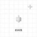 Male Luer Lock, Barbed, White - Fits 1/16 inch ID Tubing (0.063 inch, 1.59 mm) - 65428