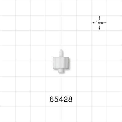 Male Luer Lock, Barbed, White - Fits 1/16 inch ID Tubing (0.063 inch, 1.59 mm) - 65428