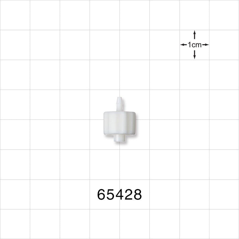 Male Luer Lock, Barbed, White - Fits 1/16 inch ID Tubing (0.063 inch, 1.59 mm) - 65428