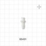 Female Luer Lock, Barbed, White - Fits 3/16 inch ID Tubing (0.188 inch, 4.76 mm) - 65431