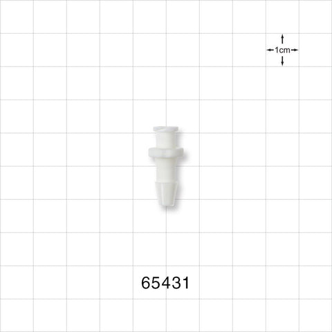 Female Luer Lock, Barbed, White - Fits 3/16 inch ID Tubing (0.188 inch, 4.76 mm) - 65431
