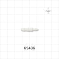 Straight Connector, Reducer, Barbed, White - Fits 3/32 inch ID x 1/8 inch ID Tubing (0.094 inch x 0.125 inch, 2.38 mm x 3.2 mm) - 65436