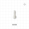 Male Luer Lock, Barbed, White - Fits 1/4 inch ID Tubing (0.25 inch, 6.35 mm) - 65438