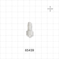 Male Luer Lock, Barbed, White - Fits 3/16 inch ID Tubing (0.188 inch, 4.76 mm) - 65439