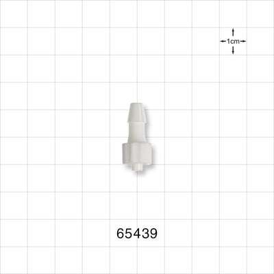 Male Luer Lock, Barbed, White - Fits 3/16 inch ID Tubing (0.188 inch, 4.76 mm) - 65439