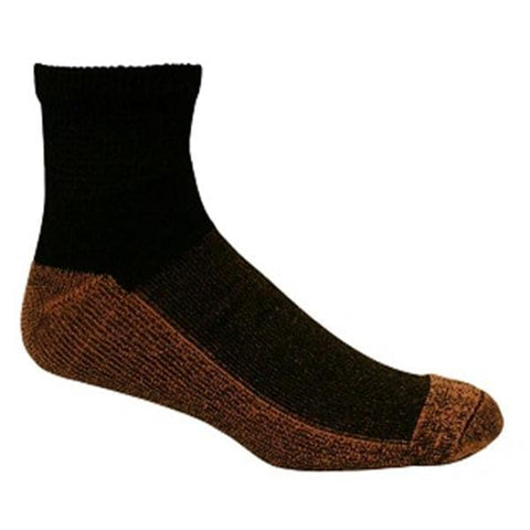 Renfro Corporation -Copper Sole Premium Compression Socks Ankle Large Women 8-12 Black CSCU-2052-BL