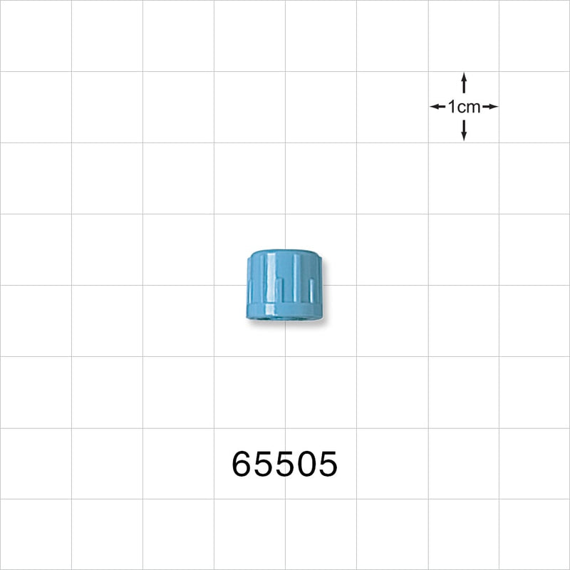 Male Luer Cap, Non-Vented w/Recessed Stem, Light Blue -  - 65505