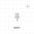 Female Luer Lock, Barbed, Clear - Fits 3/32 inch ID Tubing (0.094 inch, 2.38 mm) - 65531