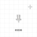 Female Luer Lock, Barbed, Clear - Fits 1/16 inch ID Tubing (0.063 inch, 1.59 mm) - 65536