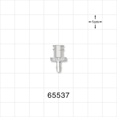 Female Luer Lock, Barbed, Clear - Fits 3/32 inch ID Tubing (0.094 inch, 2.38 mm) - 65537