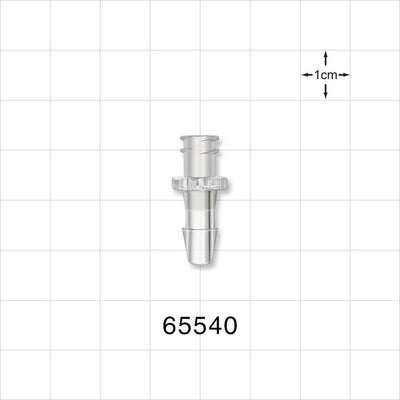 Female Luer Lock, Barbed, Clear - Fits 3/16 inch ID Tubing (0.188 inch, 4.76 mm) - 65540