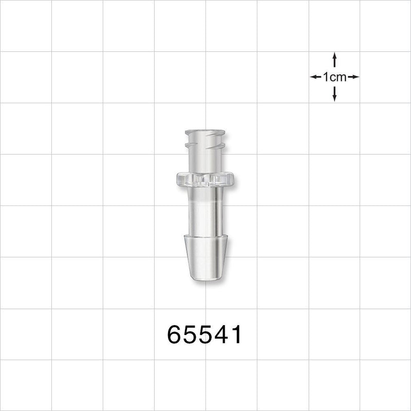 Female Luer Lock, Barbed, Clear - Fits 1/4 inch ID Tubing (0.25 inch, 6.35 mm) - 65541