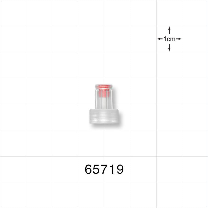 Push-On Female Luer Cap, Vented, w/Hydrophobic Filter, Natural - 1.2 Mircon; 0.366 inch ID (9.3 mm) - 65719