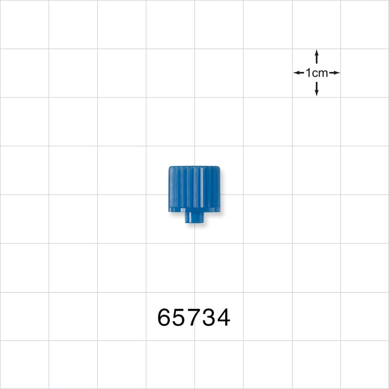 Male Luer Cap, Non-Vented, Blue -  - 65734
