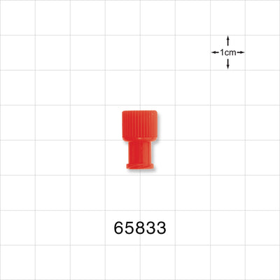Double Dead-Ender Cap, Non-Vented w/Recessed Stem, Red -  - 65833