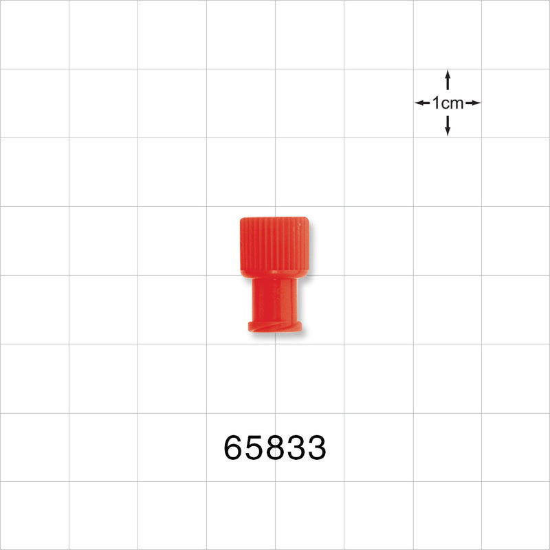 Double Dead-Ender Cap, Non-Vented w/Recessed Stem, Red -  - 65833