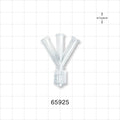 Y Connector, 4-Way, 3 Female Luer Locks, Male Luer w/Spin Lock, Clear -  - 65925