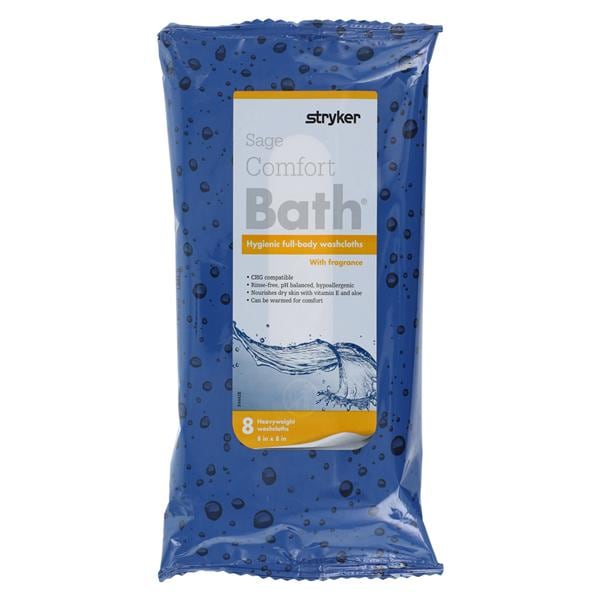 Stryker Sales Corporation Comfort Bath Washcloth Aloe/Vitamin E Clean Scent 44/Case - 7900