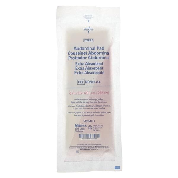 Medline Industries Inc Cellulose ABD Pad 8x10" Sterile Not Made With Natural Rubber Latex, 20 BX/CA - NON21454