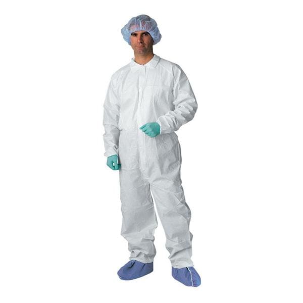 Medline Industries Inc Staff Coverall Micropor Breathable Material X-Large White 25/Ca - NONCV700XL